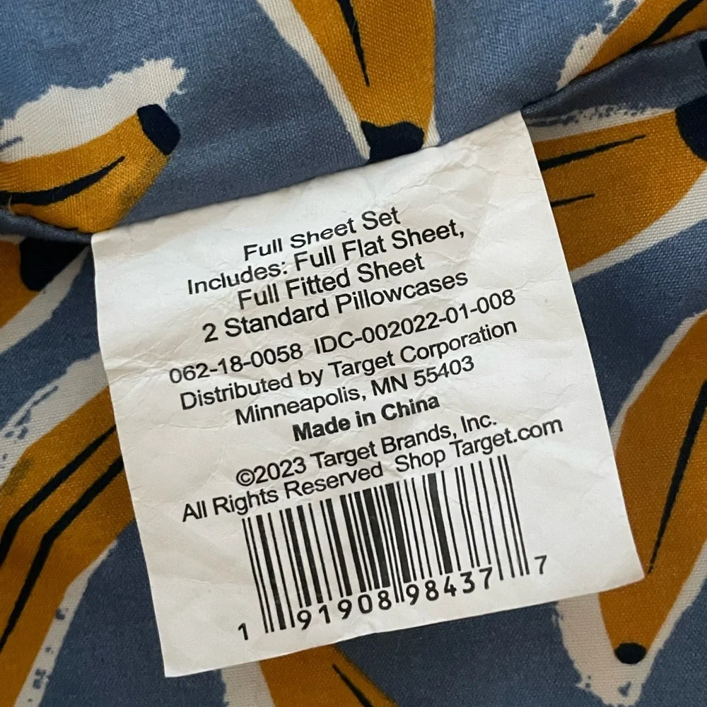 Banana Print Sheet Set - Blue & Yellow - Picture 6 of 9